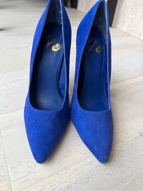 Colin Stuart Cobalt Blue Suede Pointed-Toe Pumps
